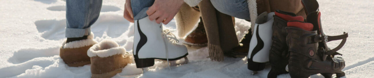 woman's boots in the snow 