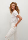 Mango - light beige Decorative rips relaxed jeans, Women Mango - light beige Decorative rips relaxed jeans, Women