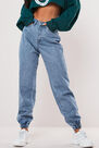 Missguided - Blue High Waisted Jogger Mom Jeans Missguided - Blue High Waisted Jogger Mom Jeans