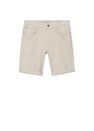 Mango - Light Beige Stretch Cotton Denim Shorts, Men Mango - Light Beige Stretch Cotton Denim Shorts, Men
