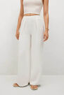Mango - white Pleat detail trousers, Women Mango - white Pleat detail trousers, Women