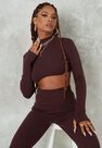 Missguided - Deep Purple Plum Rib Underbust Crop Top Missguided - Deep Purple Plum Rib Underbust Crop Top
