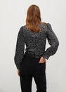 Mango - black Printed draped detail blouse Mango - black Printed draped detail blouse