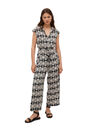 Mango - Black Cotton Print Jumpsuit, Women Mango - Black Cotton Print Jumpsuit, Women
