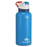 QUECHUA - Hiking water bottle 900 with snap-on lid w. integral straw 0.6 l -blue aluminium QUECHUA - Hiking water bottle 900 with snap-on lid w. integral straw 0.6 l -blue aluminium