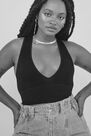 Urban Outfitters - Black UO Josie Ribbed V-Neck Vest, Women Urban Outfitters - Black UO Josie Ribbed V-Neck Vest, Women