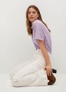 Mango - lt-pastel purple 100% linen polo shirt Mango - lt-pastel purple 100% linen polo shirt