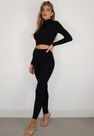 Missguided - Black Black Co Ord Knit Textured Leggings Missguided - Black Black Co Ord Knit Textured Leggings