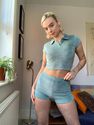 Urban Outfitters - SKY iets frans... Blue Velour Cycling Shorts Urban Outfitters - SKY iets frans... Blue Velour Cycling Shorts