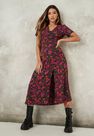 Missguided - Black Floral Half Button Midi Tea Dress Missguided - Black Floral Half Button Midi Tea Dress