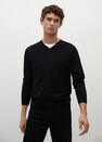 Mango - black 100% merino wool washable sweater Mango - black 100% merino wool washable sweater