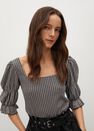 Mango - brown Textured check t-shirt Mango - brown Textured check t-shirt
