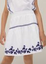 Mango - Natural White Embroidered Cotton Skirt, Kids Girl Mango - Natural White Embroidered Cotton Skirt, Kids Girl