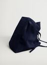 Mango - Medium Blue Leather Shopper Bag Mango - Medium Blue Leather Shopper Bag