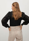 Mango - black Top with balloon sleeves Mango - black Top with balloon sleeves