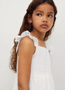 Mango - Natural White Broderie Anglaise Ruffled Dress, Kids Girl Mango - Natural White Broderie Anglaise Ruffled Dress, Kids Girl