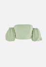 Missguided - Green Co Ord Bardot Puff Sleeve Crop Top Missguided - Green Co Ord Bardot Puff Sleeve Crop Top