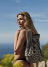 Mango - black Gingham-check fabric shopper bag Mango - black Gingham-check fabric shopper bag