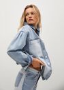 Mango - open blue Oversized overshirt with denim panels Mango - open blue Oversized overshirt with denim panels