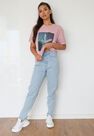 Missguided - Rose Washed Graphic Wings T Shirt Missguided - Rose Washed Graphic Wings T Shirt