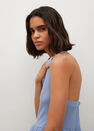 Mango - lt-pastel blue Textured ruffled dress, Women Mango - lt-pastel blue Textured ruffled dress, Women