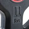 DOMYOS - 5 Kg Rubber Weight Disc with Handles 28mm - 5kg, Black DOMYOS - 5 Kg Rubber Weight Disc with Handles 28mm - 5kg, Black