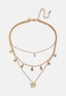 Missguided - Gold Gold Look Pave Butterfly Drop Multirow Necklace Missguided - Gold Gold Look Pave Butterfly Drop Multirow Necklace