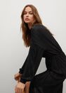 Mango - Black Textured Midi Dress, Women Mango - Black Textured Midi Dress, Women