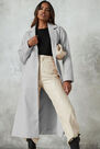 Missguided - Grey Side Split Formal Midaxi Coat Missguided - Grey Side Split Formal Midaxi Coat