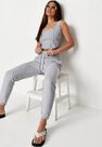 Missguided - Grey Rib Corset Crop Top And Joggers Co Ord Set Missguided - Grey Rib Corset Crop Top And Joggers Co Ord Set