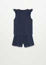 Mango - navy Embroidered cotton short pyjamas Mango - navy Embroidered cotton short pyjamas