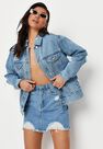 Missguided - Blue Blue Denim Ripped A Line Mini Skirt Missguided - Blue Blue Denim Ripped A Line Mini Skirt