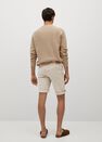 Mango - Light Beige Stretch Cotton Denim Shorts, Men Mango - Light Beige Stretch Cotton Denim Shorts, Men