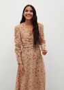 Mango - light beige Printed ruched dress Mango - light beige Printed ruched dress