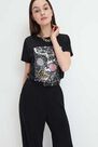 Mohito - T-Shirt With Shiny Applique - Black Mohito - T-Shirt With Shiny Applique - Black