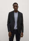 Mango - navy Slim-fit cotton suit jacket, Men Mango - navy Slim-fit cotton suit jacket, Men
