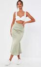 Missguided - Green Mint Satin A Line Slip Midi Skirt Missguided - Green Mint Satin A Line Slip Midi Skirt