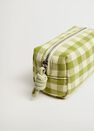Mango - green Check fabric cosmetics bag Mango - green Check fabric cosmetics bag
