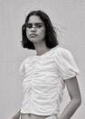 Mango - natural white Short-sleeved t-shirt with ruffles Mango - natural white Short-sleeved t-shirt with ruffles