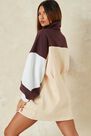 Missguided - Brown Colourblock Missguided High Neck Sweater Dress Missguided - Brown Colourblock Missguided High Neck Sweater Dress