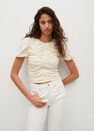 Mango - natural white Short-sleeved t-shirt with ruffles Mango - natural white Short-sleeved t-shirt with ruffles