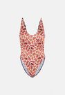 Missguided - Brown Brown Giraffe Print High Leg Swimsuit Missguided - Brown Brown Giraffe Print High Leg Swimsuit
