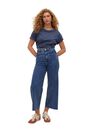 Mango - Open Blue Frayed Hem Culotte Jeans, Women Mango - Open Blue Frayed Hem Culotte Jeans, Women