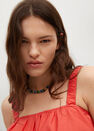 Mango - medium red Cotton crop top, Women Mango - medium red Cotton crop top, Women