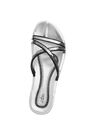 Blue Fin - Silver Slide Sandals, Women Blue Fin - Silver Slide Sandals, Women