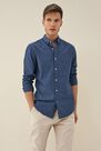 Salsa Jeans - Blue Slim fit shirt with microprint Salsa Jeans - Blue Slim fit shirt with microprint