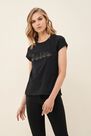 Salsa Jeans - Black T-shirt with logo in stone detail Salsa Jeans - Black T-shirt with logo in stone detail