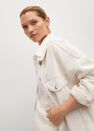 Mango - light beige Oversized denim jacket, Women Mango - light beige Oversized denim jacket, Women