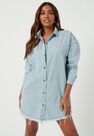 Missguided - Blue Stonewash Oversized Denim Shirt Dress Missguided - Blue Stonewash Oversized Denim Shirt Dress