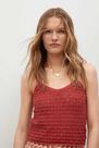 Mango - red Knitted cropped top, Women Mango - red Knitted cropped top, Women